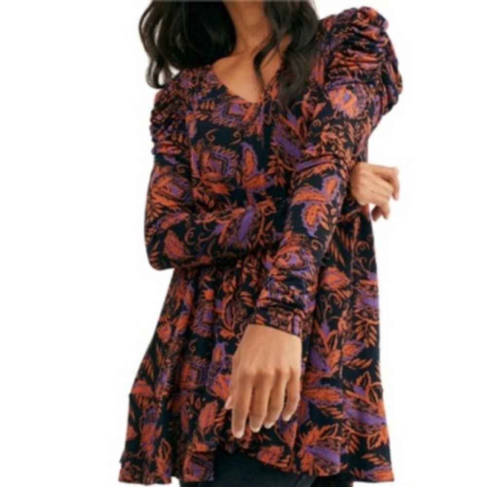 Free People Hello Lover Tunic in Noir Combo Size XS